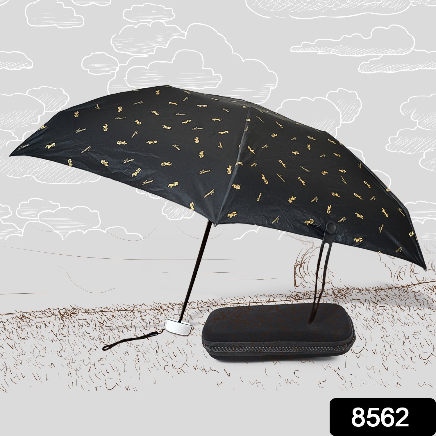 3-Fold Cute Umbrella – Sun & Rain Protection, UV Shield (1 Pc / With Zip Case) 3-Fold Cute Umbrella – Sun & Rain Protection, UV Shield (1 Pc / With Zip Case)